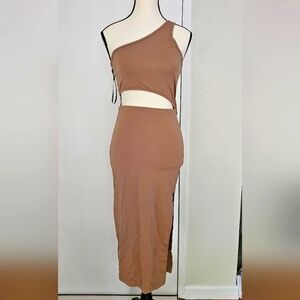 One-Shoulder Cutout Midi Dress FOREVER21